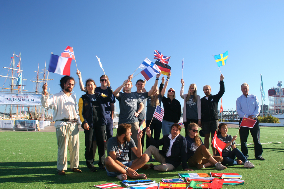 Representing the different nationalities at the North Sea Tall Ships Regatta 2016