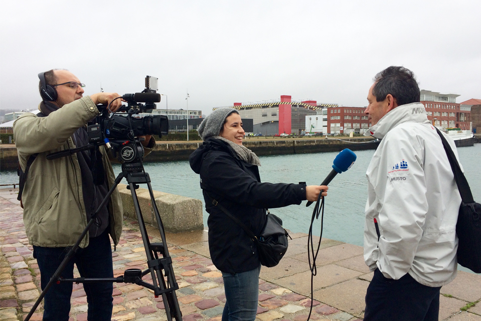 Paul Bishop being interviewed by France 3 TV in Le Havre