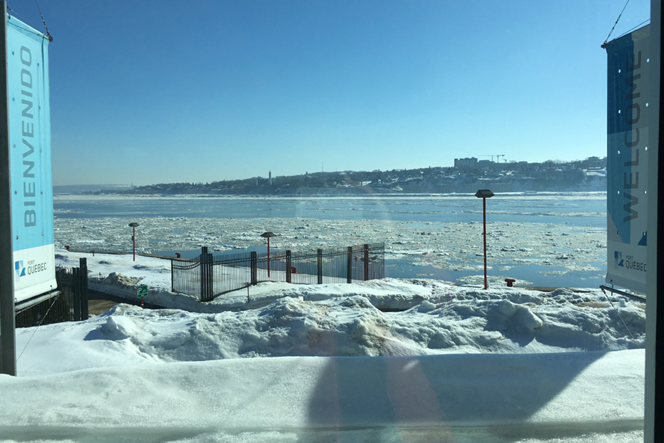The frozen Saint Lawrence River